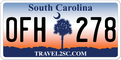 SC license plate OFH278