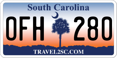 SC license plate OFH280
