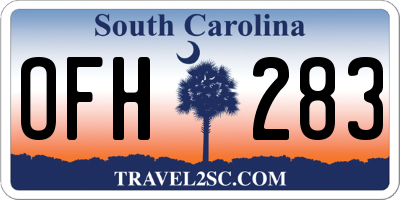 SC license plate OFH283