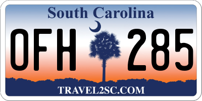 SC license plate OFH285