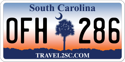 SC license plate OFH286