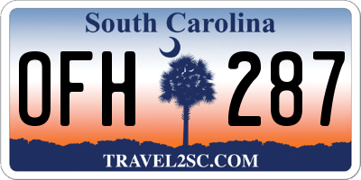 SC license plate OFH287