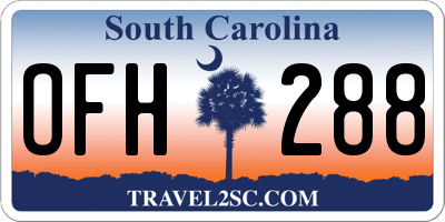 SC license plate OFH288