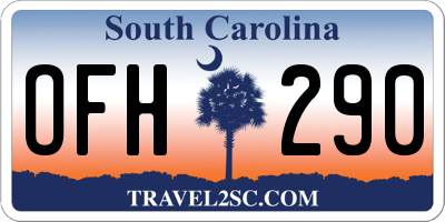 SC license plate OFH290