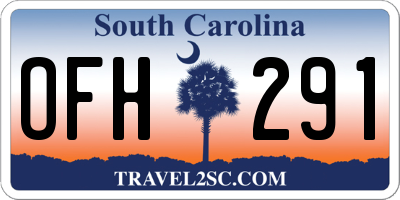 SC license plate OFH291