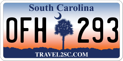 SC license plate OFH293