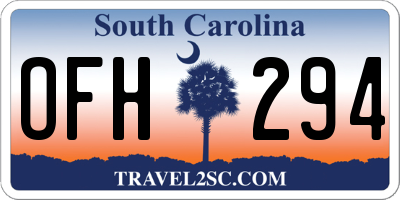 SC license plate OFH294