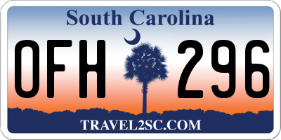 SC license plate OFH296