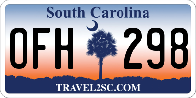 SC license plate OFH298