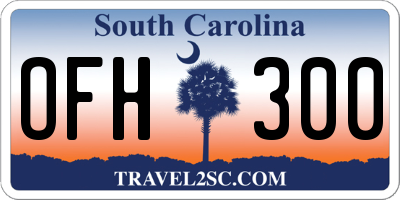 SC license plate OFH300