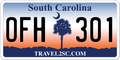 SC license plate OFH301