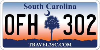 SC license plate OFH302