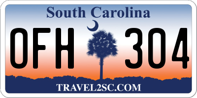 SC license plate OFH304