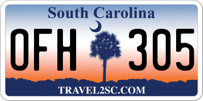 SC license plate OFH305