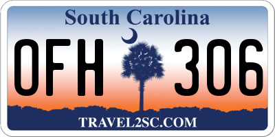 SC license plate OFH306