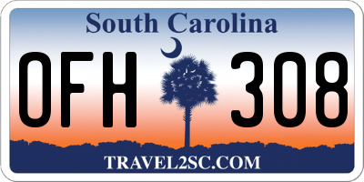 SC license plate OFH308