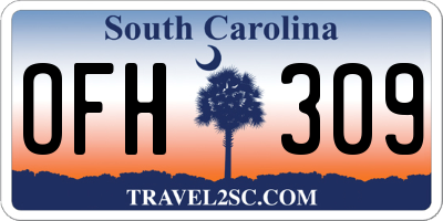 SC license plate OFH309