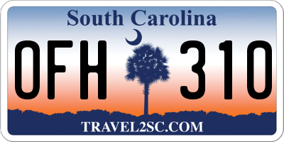 SC license plate OFH310