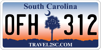 SC license plate OFH312