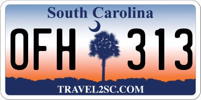 SC license plate OFH313