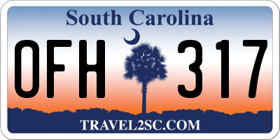 SC license plate OFH317