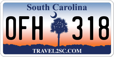 SC license plate OFH318