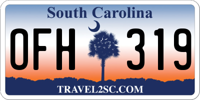 SC license plate OFH319