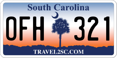 SC license plate OFH321