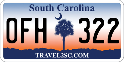 SC license plate OFH322