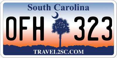 SC license plate OFH323