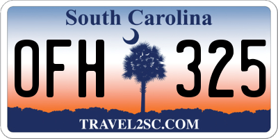 SC license plate OFH325