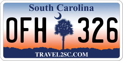 SC license plate OFH326