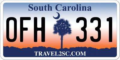 SC license plate OFH331