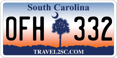 SC license plate OFH332