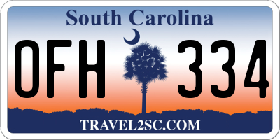 SC license plate OFH334
