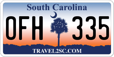 SC license plate OFH335