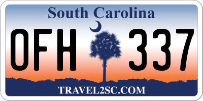 SC license plate OFH337