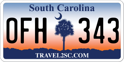 SC license plate OFH343