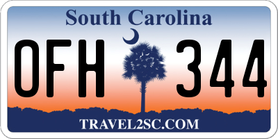 SC license plate OFH344
