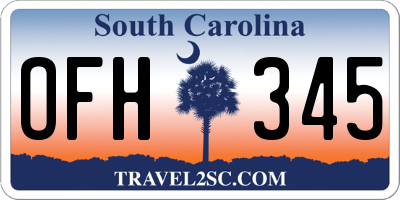 SC license plate OFH345