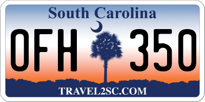 SC license plate OFH350