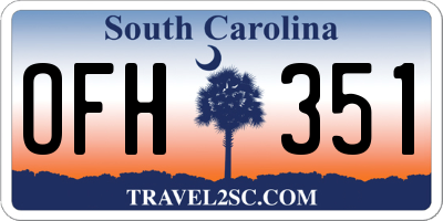 SC license plate OFH351