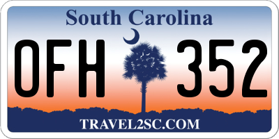 SC license plate OFH352