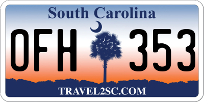 SC license plate OFH353