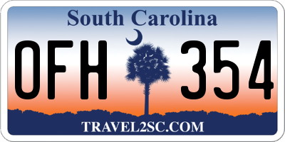 SC license plate OFH354