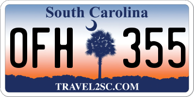 SC license plate OFH355