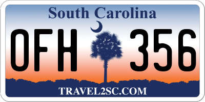 SC license plate OFH356