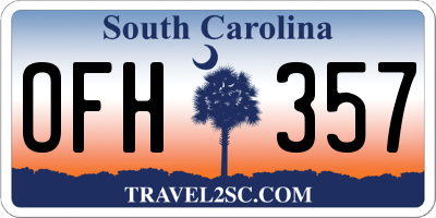 SC license plate OFH357