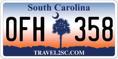 SC license plate OFH358