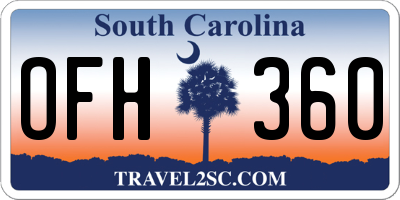 SC license plate OFH360